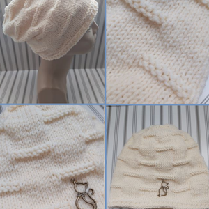 Cicás kötött sapka  - ruha & divat - sál, sapka, kendő - sapka - Meska.hu