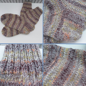 100%-ban természetes, kézzel kötött zokni - ruha & divat - cipő & papucs - zokni - Meska.hu