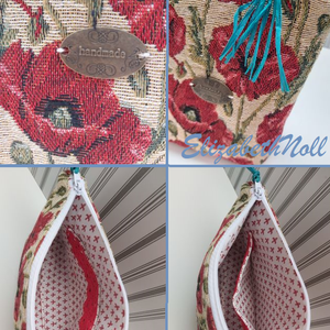 Pipacsos gobelin neszesszer - otthon & életmód - papír, írószer - tolltartó & ceruzatekercs - Meska.hu