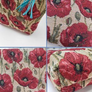 Pipacsos gobelin neszesszer - otthon & életmód - papír, írószer - tolltartó & ceruzatekercs - Meska.hu