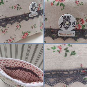 Virágos neszesszer bagollyal - otthon & életmód - papír, írószer - tolltartó & ceruzatekercs - Meska.hu