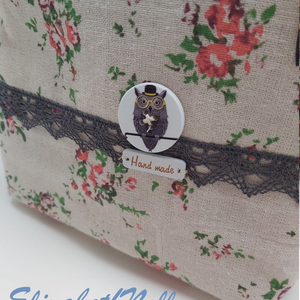 Virágos neszesszer bagollyal - otthon & életmód - papír, írószer - tolltartó & ceruzatekercs - Meska.hu