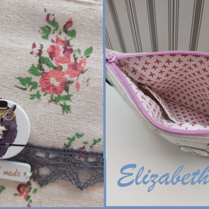 Virágos neszesszer bagollyal - otthon & életmód - papír, írószer - tolltartó & ceruzatekercs - Meska.hu