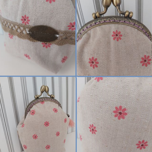 Lenvászon virágos pénztárca, neszesszer - táska & tok - neszesszer - Meska.hu