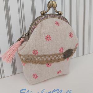 Lenvászon virágos pénztárca, neszesszer, Táska & Tok, Neszesszer, Varrás, MESKA