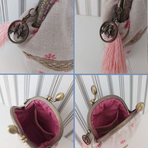 Lenvászon virágos pénztárca, neszesszer - táska & tok - neszesszer - Meska.hu