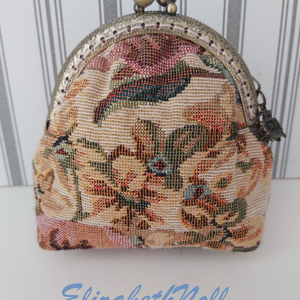 Virágmintás gobelin pénztárca, neszesszer - táska & tok - neszesszer - Meska.hu