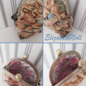 Virágmintás gobelin pénztárca, neszesszer - táska & tok - neszesszer - Meska.hu