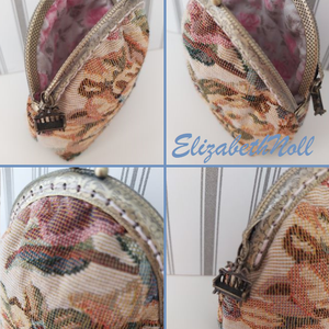 Virágmintás gobelin pénztárca, neszesszer - táska & tok - neszesszer - Meska.hu