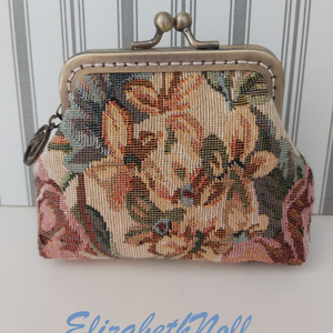 Virágmintás gobelin pénztárca, neszesszer - Meska.hu