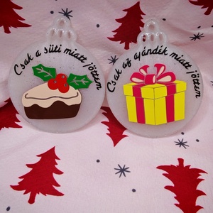 Karácsonyfadísz: Csak az ajándék miatt jöttem , Karácsony, Karácsonyi lakásdekoráció, Karácsonyfadíszek, Mindenmás, MESKA