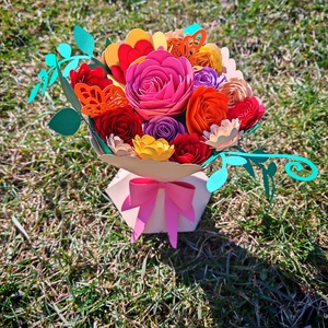 Papír virágcsokor  - Meska.hu