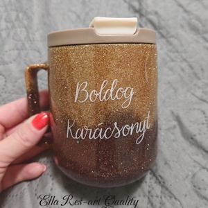 Barna-arany csillogó bögre - otthon & életmód - konyhafelszerelés, tálalás - tálalás - bögre & csésze - Meska.hu