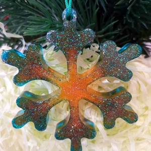 karácsonyfa dísz karácsony Hópehely epoxigyanta  - karácsony - karácsonyi lakásdekoráció - karácsonyfadíszek - Meska.hu