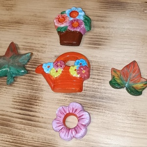Mágnes bekapcsolVintage stílus. Gipsz. Mágnesek. Kézimunka. Hűtőszekrény dekoráció. Főoldal  étkező dekoráció. 5 darab. , Otthon & Életmód, Konyhafelszerelés, tálalás, Konyhai dekoráció, Hűtőmágnes, Mindenmás, Szobrászat, MESKA