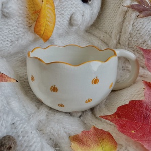 Pumpkin/hullámos bögre, Otthon & Életmód, Konyhafelszerelés, tálalás, Tálalás, Bögre & Csésze, Agyagozás, MESKA
