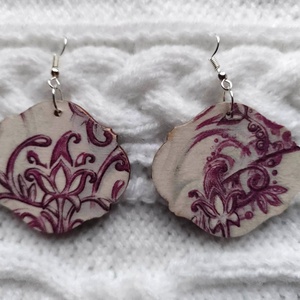 Lila ornamentika sáltű és fülbevaló szett - ékszer - ékszerszett - Meska.hu