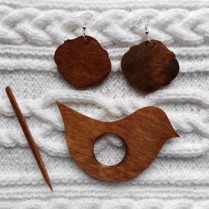 Lila ornamentika sáltű és fülbevaló szett - ékszer - ékszerszett - Meska.hu