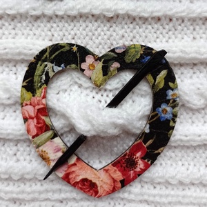 Elegáns, virágos, fa sáltű és fülbevaló szett - ékszer - ékszerszett - Meska.hu