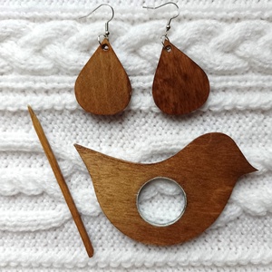 A boldogság kék madara sáltű és fülbevaló szett - ékszer - ékszerszett - Meska.hu