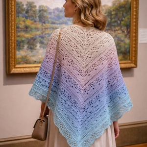 Pasztell-álom horgolt vállkendő, Ruha & Divat, Sál, Sapka, Kendő, Vállkendő, Horgolás, MESKA