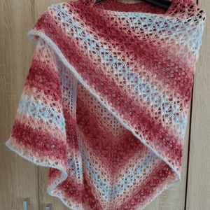 Lehelet - Kézzel kötött csipke vállkendő - ruha & divat - sál, sapka, kendő - vállkendő - Meska.hu