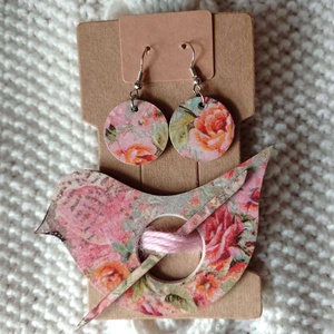 Romantikus sáltű + fülbevaló szett - ékszer - ékszerszett - Meska.hu