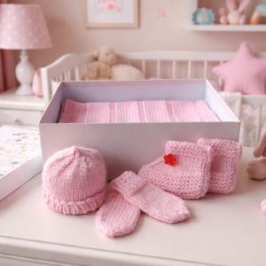 Kézzel kötött babaszett - Meska.hu