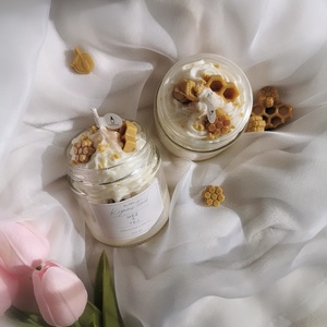 Méz és tej illatú illatgyertya , Otthon & Életmód, Gyertya, illat, aroma, Gyertya, Gyertya-, mécseskészítés, MESKA