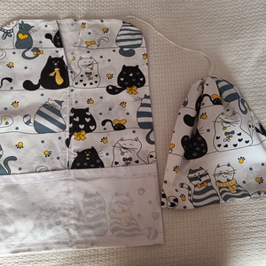 Cica mintás ovis zsák szett  - játék & sport - ovis felszerelés - ovis zsák - Meska.hu