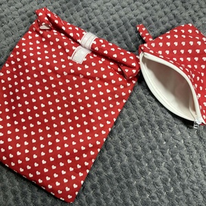 Szív mintás uzsonnászsák és nasizsák - táska & tok - uzsonna- & ebéd tartó - ebéd tasak, doboz - Meska.hu