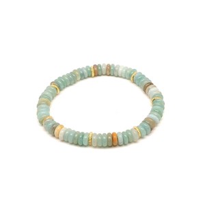 Amazonit kínai korong karkötő köztessel 6x2mm, Ékszer, Karkötő, Ásványkarkötő, , MESKA