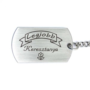 Legjobb Keresztanya acél szögletes medálos kulcstartó, Táska & Tok, Kulcstartó & Táskadísz, Kulcstartó, , MESKA