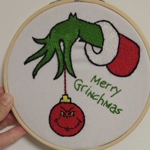 Merry Grinchmas hímzett kép  - Meska.hu