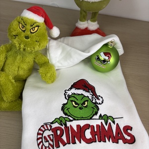 Hímzett Grincses pulóver, Ruha & Divat, Női ruha, Pulóver, Hímzés, MESKA