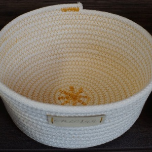 Ekrü pamut kötélkosár szett (3 db-os) - otthon & életmód - tárolás & rendszerezés - tárolókosár - Meska.hu