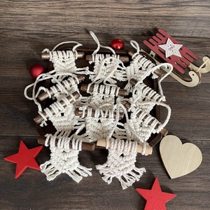 Makramé karácsonyfa dísz - karácsony - karácsonyi lakásdekoráció - karácsonyi lakásdíszek - Meska.hu