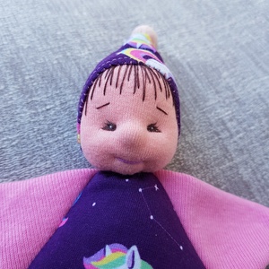 Kiscsillag, unikornisos rózsaszín-lila textilbaba, alvóka, hurcibaba, rongybaba - játék & sport - Meska.hu