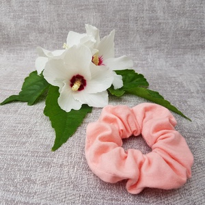 Textil hajgumi, scrunchie - barackszínű - kb. 9-10cm - ruha & divat - hajdísz & hajcsat - hajgumi - Meska.hu