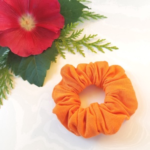 Textil hajgumi, scrunchie - narancssárga - kb. 9-10cm - Meska.hu