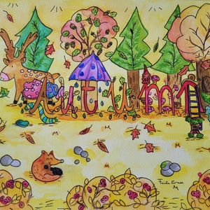 Őszi fantázia festmény eladó! - Meska.hu