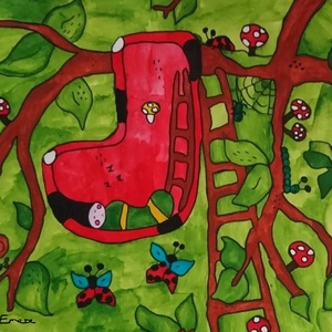 Eladó Zokni manó alszik festmény!, Baba - mama, Babaszoba dekoráció, Babaszoba kép, Festészet, MESKA