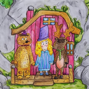 Erdei találkozó festmény eladó!, Művészet, Grafika & Illusztráció, Művészi nyomat, Festészet, MESKA