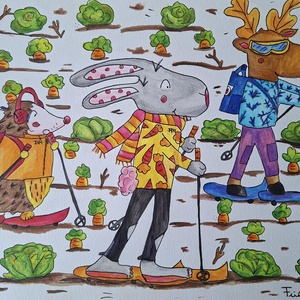 Téli görsíelés festmény!, Művészet, Grafika & Illusztráció, Művészi nyomat, Festészet, MESKA