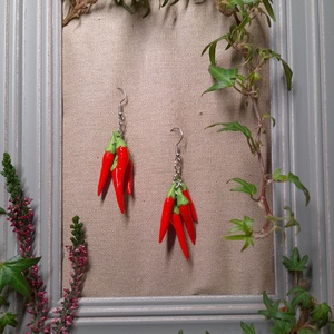 Chili fülbevaló - ékszer - fülbevaló - fülékszer - Meska.hu