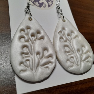 Fehér rezgő fülbevaló - ékszer - fülbevaló - fülékszer - Meska.hu