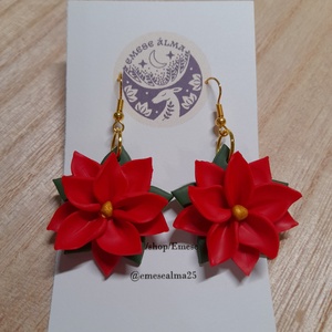 Mikulásvirág fülbevaló - ékszer - fülbevaló - fülékszer - Meska.hu