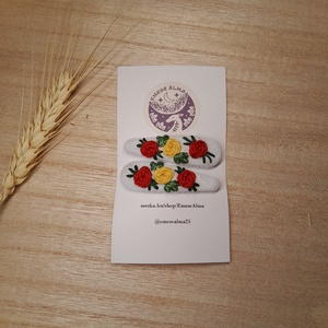 Nyári rózsa trió hajcsat - ruha & divat - hajdísz & hajcsat - hajdísz - Meska.hu