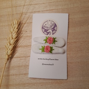 Rózsaszín rózsa hajcsat - ruha & divat - hajdísz & hajcsat - hajdísz - Meska.hu