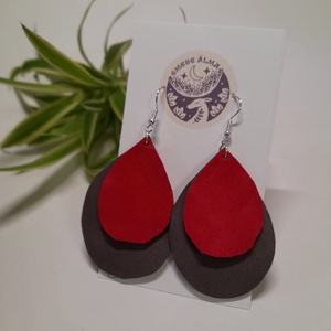 Bőr csepp , Ékszer, Fülbevaló, Lógó fülbevaló, Bőrművesség, Ékszerkészítés, MESKA